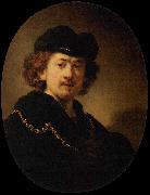 Rembrandt Peale Self portrait Wearing a Toque and a Gold Chain painting